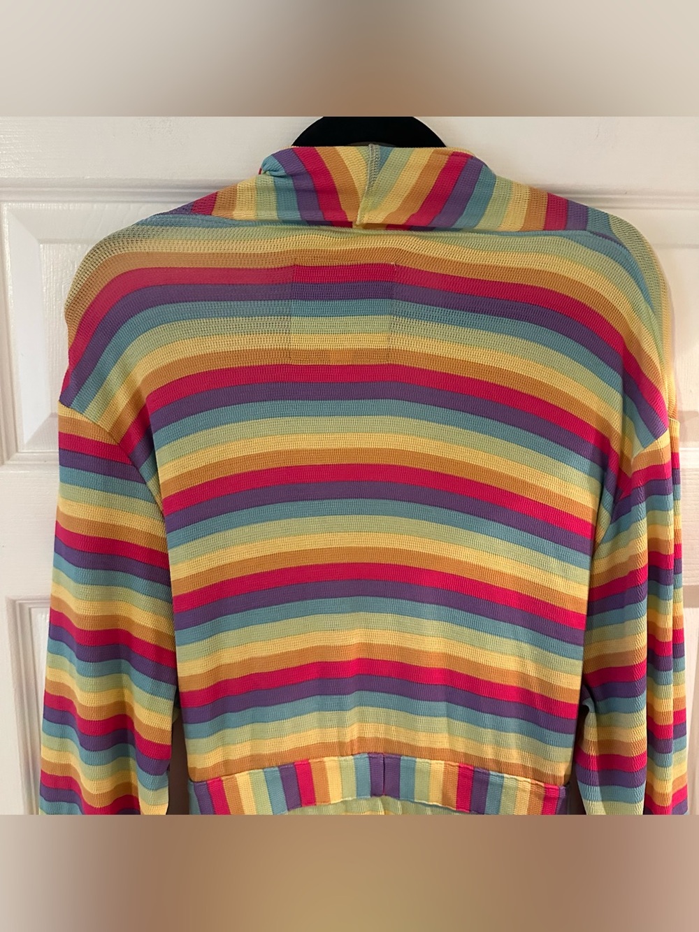 NWOT Women’s Paris Hilton × Monica + Andy Organic Cotton Blend Robe Rainbow M/L. - Picture 4 of 7